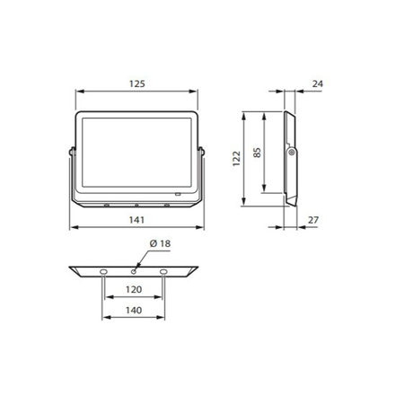 LED-Flutlicht-Reflektor 20W 1900lm 6500K IP65 Schwarz ProjectLine Philips