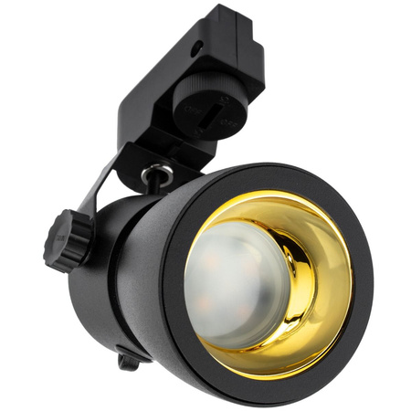 Beleuchtung Stromschienenset 1m + 2x LED Stromschienenstrahler GU10 Lampe Schwarz und Gold