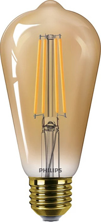 Edison LED Lampen E27 ST64 5,8 W = 50 W, 640 lm, 2200 K, warmes Filament, bernsteinfarben, PHILIPS, dimmbar