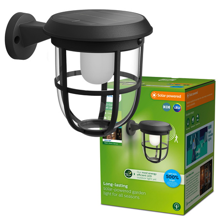 Gartenleuchte LED Solar-Wandleuchte RADII 1.3W 3000K IP44 Dämmerungs-Bewegungsmelder PHILIPS