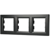 3-fach horizontaler Rahmen für die Triple Asphora Steckdose Anthrazit