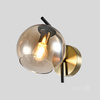 Wand Wandleuchte Aufputz E14 Schwarz Gold Globe Elegance Kobi