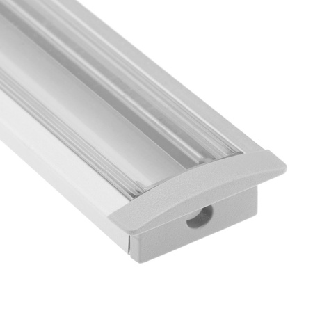 Endkappe für KM39K-S-O Profil mit Öffnung Kunststoff, Grau LUMILED