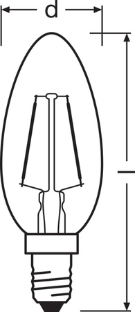 LED Dekorative Glühbirne B39 Kerze E14 2.5W = 22W 220lm 2400K Warm 300° Vintage 1906 Osram