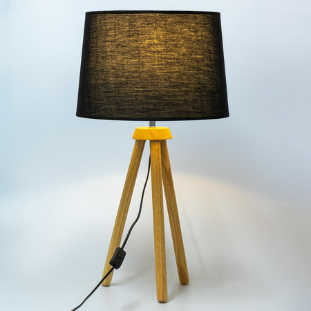 Stehlampe Tischlampe E27, Tripod mit Schirm Schwarz Höhenverstellbar CLARA LUMILED