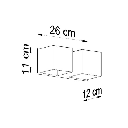 LED QUAD Wandleuchte 2xG9Wandleuchte oben unten Schwarz SOLLUX