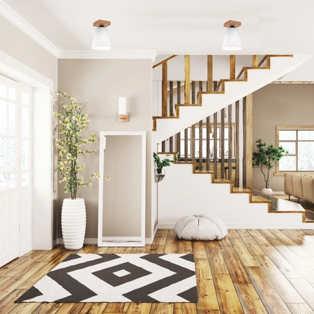 LULA E27 Weiß Eiche Deckenleuchte LM-1.200 Lamkur