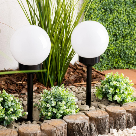 Solar-Garten-LED-Lampe zum Einstecken weiße Kugel ATRIS 15cm LUMILED