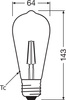 LED Lampen ST64 E27 4W = 40W 470lm 2700K Warmweiß FILAMENT LEDVANCE
