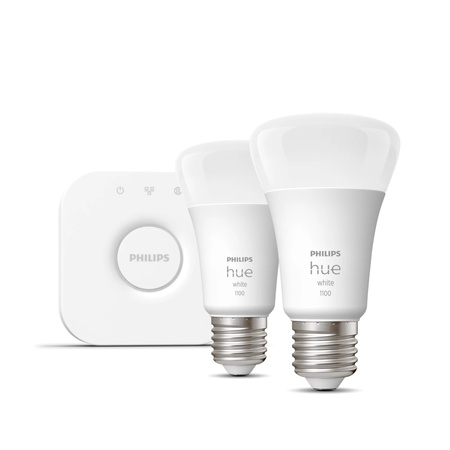 2PAK LED-Glühbirne E27 A60 9.5W 2700K Warm PHILIPS HUE Weiß Bluetooth Zigbee + Hue Bridge
