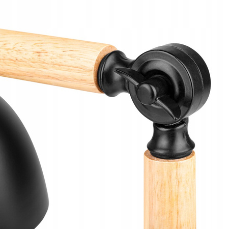 Schreibtischlampe Tisch Verstellbar E27 Schule Nachtschalter Ein/Aus Schwarz Braun Woody Masterled