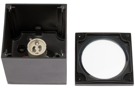 SPOT LED QUAZAR 17 GU10 IP44 KOBI ALUMINIUM Quadratische schwarze Deckenleuchte