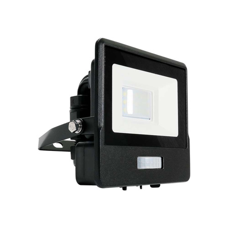 LED Fluter 10W 735lm 4000K IP65 Schwarz mit Muffe, Bewegungssensor und CUT-OFF-Funktion Samsung Chip VT-118S-B V-TAC