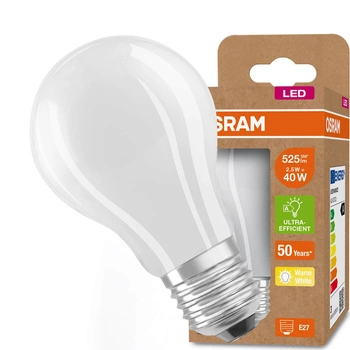 LED Lampe A60 E27 FR 2,5W = 40W 525lm 3000K Warm 360° Glühfaden OSRAM ULTRA EFFICIENT