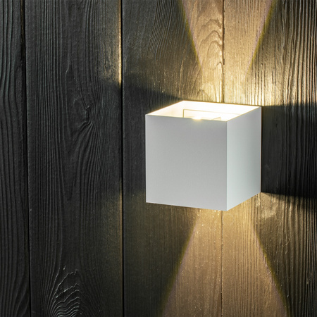 LED-Gartenwandleuchte 2x4W 3000K nach oben und unten verstellbar Weiß RIKO KOBI