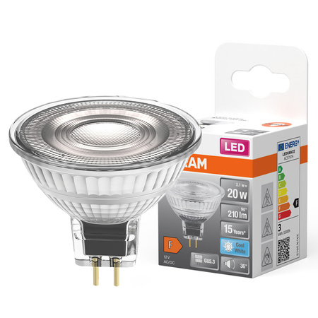 LED-Lampe MR16 Reflektor GU5.3 2.1W = 20W 210lm 4000K Neutral 12V 36° STAR Osram