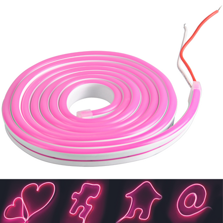 NEON Strip Flexibler LED Streifen 12V 17W Rosa IP65 12mm 2m