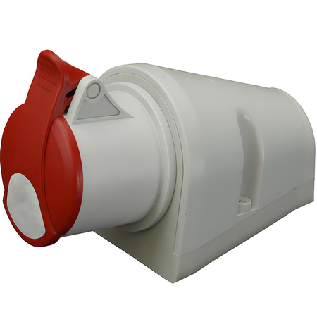 Feste Steckdose 32A 400V 5P IP44 Aufputz-Hermetik mit Klappe