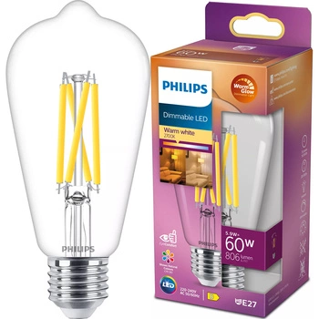 Edison E27 ST64 LED Lampen 5,9 W = 60 W 806 lm 2700 warmes Filament PHILIPS Dimmbar