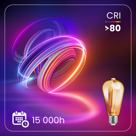 3x LED Birne E27 Edison ST64 4W = 35W 440lm 2000K Warm 360° FILAMENT LUMILED