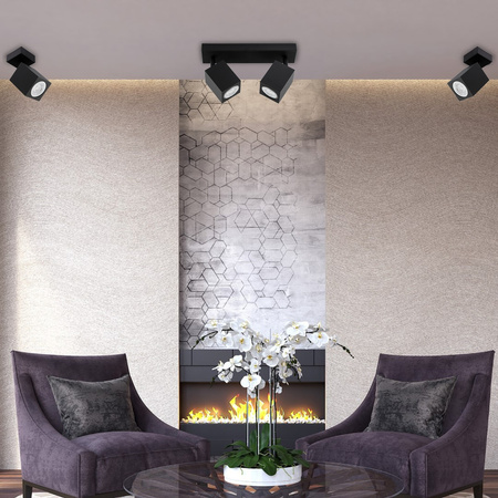 Decken-Reflektor-Wandleuchte 2xGU10 QUANTUS Schwarz