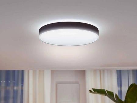 LED Plafond Deckenleuchte Enrave Schwarz 48W 55cm CCT PHILIPS HUE Bluetooth + Dimmschalter