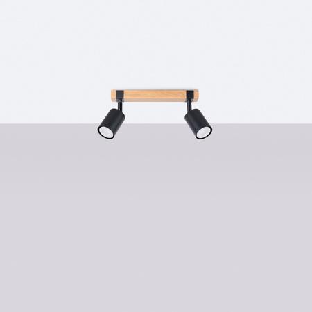 FAGER 2xGU10 Spotlight Moving Black Skandinavische Deckenleuchte SOLLUX