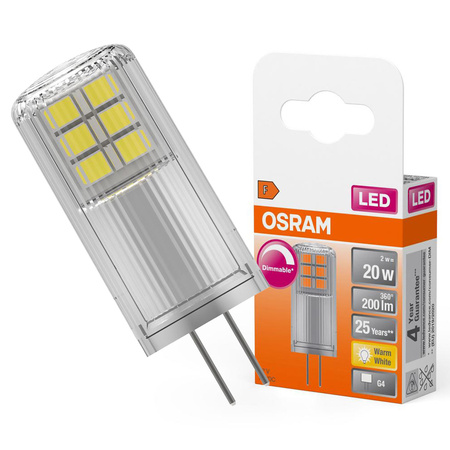 LED Lampe G4-Kapsel 2W = 20W 200lm 2700K Warm 320° OSRAM Star dimmbar