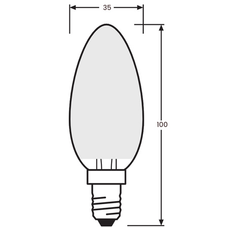 E14 B40 LED Lampen 3,4W = 40W 470lm 2700K Warm 300° DIM Filament LEDVANCE