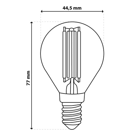 6x LED-Lampe E14 Ball P45 2W = 25W 249lm 4000K Neutral 360° FILAMENT LUMILED