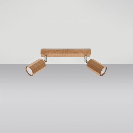 ZEKE Deckenleuchte 2xGU10 Reflektor Halogen Leuchte 30cm Eiche SOLLUX