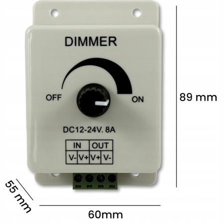 Dimmer für LED-Streifen manueller Controller mit Knopf 8 A 12 V