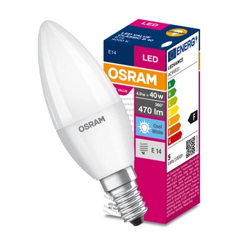 E14 B35 LED Lampe 5,7 W = 40 W, 470 lm, 4000 K, neutral, 200 °, OSRAM Value