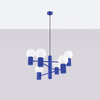 Kronleuchter Pendelleuchte 6x G9 Aluminium Blau Ultramarin Halo French Sky SL.1835 Sollux