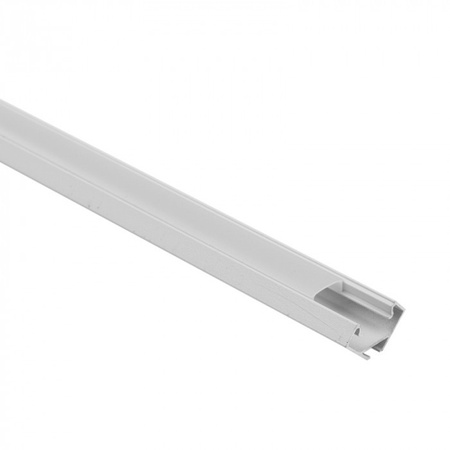 LED-Eckprofil aus Aluminium Aufputz weiß 1m mit mattiertem Diffusor für LED-Streifen + Kappen Ecolight R-Serie
