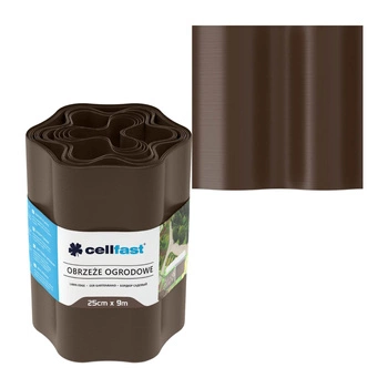 Gewellte flexible Rasenkante 25cm x 9m Braun CELLFAST