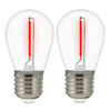 LED Lampen E27 FILAMENT 0,3W Rot für PARTY GOLDLUX Girlande (Polux) SET MIT 2 STÜCK.