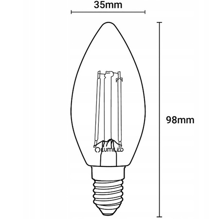 6x LED Lampen E14, Kerzenform Lampe B35 7W = 60W 806lm 360° 4000K neutral Glühfaden LUMILED