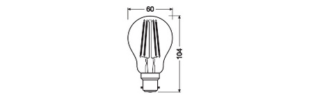 LED-Lampe A60 B22d 11W = 100W 1521lm 6500K Kalt 300° Dimmbar Retrofit Glühfaden CLASSIC Osram