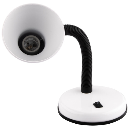 Schreibtischlampe E27, Tischlampe Verstellbar Weiß SARA LUMILED