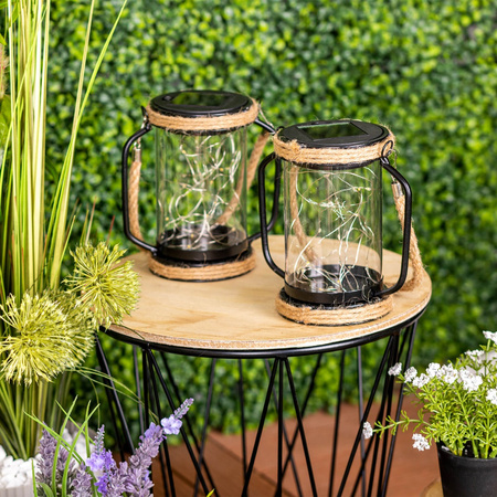 LED Solarlampe Outdoor Garten Hängende Stehlaterne 3000K IP44 Dämmerungssensor