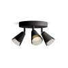 Reflektor-Deckenleuchte Aufbauleuchte Plafond 3x GU10 Schwarz Cleft Philips