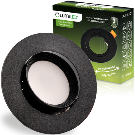 Einbaustrahler GU10, MR16 Einbauspot HALOGEN Runde beweglich Schwarz VENTUS LUMILED