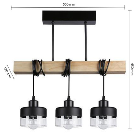 Stark Masterled 3x E27 Schwarz Braun Pendelleuchte