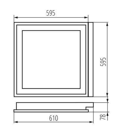 LED-Panel-Deckenleuchte G13 60x60cm Quadratisch Flush Mount Weiß REGIS Kanlux