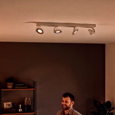 LED Deckenleuchte 4x 4.5W 2700K Dimmbar CLOCKWORK Moving White PHILIPS