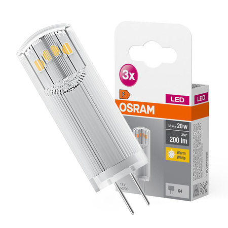 3x LED G4 CAPSULE Glühbirne 1,8W = 20W 200lm 2700K 300° 12V OSRAM