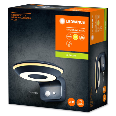 LED Solar-Fassadenleuchte 3,6W 3000K ENDURA Bewegungsmelder LEDVANCE