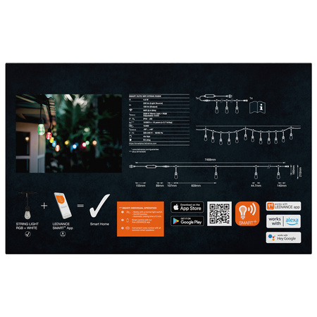 Garden Garland Outdoor String Light 4,5W SMART+ String Light RGB +W LEDVANCE