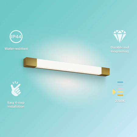 LED Spiegelbeleuchtung 10W 1500lm 2700K 62cm IP44 Kupfer Rover Philips